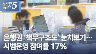 은행권 '책무구조도' 눈치보기…시범운영 참여율 17%