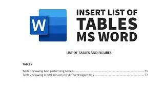 [How to] insert list of tables in word 2016