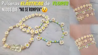 ✅😲COMO HACER PULSERAS ELÁSTICAS DE FLORES | STRETCHY BRACELETS #pulseras #pulseraelastica