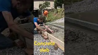 One Man Pours Concrete Pad