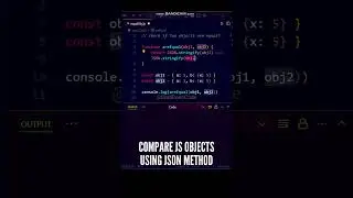 🥰🥰 Check if two Objects are equal using JSON methods in JavaScript ES6 #shorts #javascript #coding