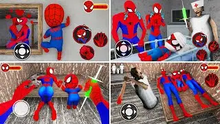 Playing as SpiderMan Family Mix: SpiderMan, SpiderBaby, SpiderWoman in Granny House