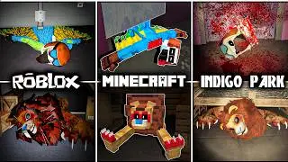 [All Chases] Indigo Park - EVOLUTION of ALL JUMPSCARES - Minecraft vs Roblox