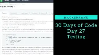 Testing || HackerRank || Unit Testing || Day 27 || Python