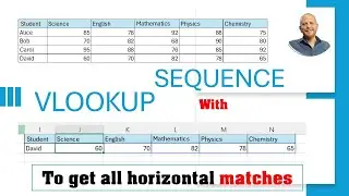 VLOOKUP with SEQUENCE functions to get all horizontal matches - Excel