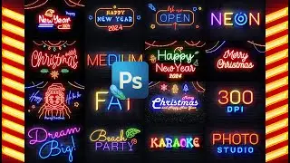 Neon text effect photoshop adobe photoshop