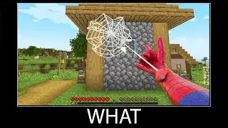 Minecraft wait what meme part 371 realistic minecraft Spider man