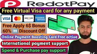 International Visa card online pay & Boost support 5$ Bonus 60% Discount redotpay virtual card 2024!