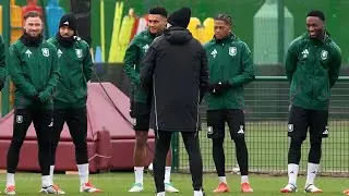 Aston Villa train ahead of Monaco UEFA Champions League match