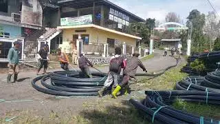 cara membongkar gulungan pipa hdpe panjang 100 m diameter 4 inch  #hdpe