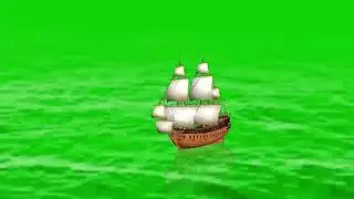 Boat in sea Green Screen video animation #2