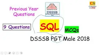 SQL | DSSSB | PGT CS | MALE 2018 |SOLVED PAPER |