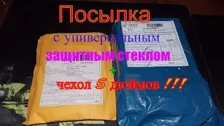 Посылка с универсальным защитным стеклом + чехол 5 дюймов !!!