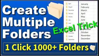 Create Multiple Folders | 1 click 1000+ Folder create Windows 11 | Excel Trick Auto Copy old data