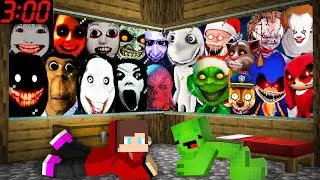 JJ and Mikey HIDE From ALL SCARY MONSTERS NEXTBOTS GRINCH.EXE SONIC WINDOW MAN in Minecraft Maizen