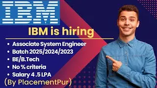 IBM is hiring 2025/24/23 batch | No % criteria | Required skills? | Job location? | Mass Hiring #ibm