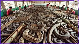 How Chinese Farmers Makes $100 Million Raise and Process Millions of Snake | Processing Factory