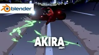 Akira Kaneda drift 🏍 scene remake with Blender 3D / Greasepencil & Photoshop ✌😎 