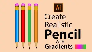 Create 3D Pencil with Gradients in adobe illustrator tutorial