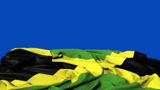 🚩Jamaica Flag Laying Flat | GREEN SCREEN & CHROMA MATTE🚩