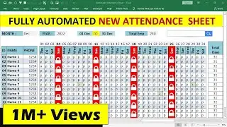 🔥🔥 Fully Automated Attendance Sheet in Excel