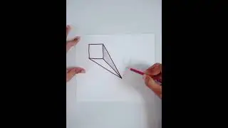 How to draw 3D art paper cut illusion for beginners #shorts