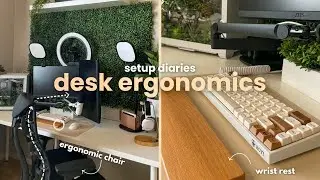 CLEAN WITH ME + desk setup ERGONOMICS | productivity & ergonomic tips