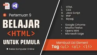 Belajar HTML Dari Nol Sampai Mahir | Untuk Pemula | Membuat Daftar dengan Elemen ul dan ol