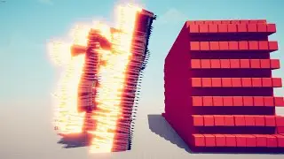 Can 10.000 fireworks break a super brick wall? Totally Accurate Battle Simulator TABS