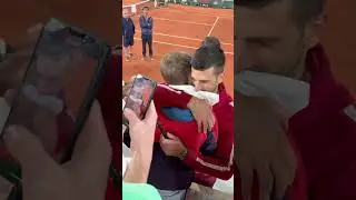 DJOKOVIC HUGS FAN 🤗 #tennis (via @franck62126 / IG)