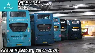 FULL ROUTE VISUAL | Arriva Beds and Bucks X9 (300) | High Wycombe - Aylesbury