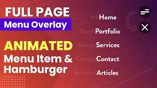 Full Page Responsive Navigation Bar -  Animated Hamburger Icon Tutorial HTML & CSS