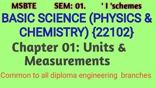 LEC:02/Basic science/Physics/Introduction of Units and Measurements/MSBTE/Diploma/Maharashtra/MEA