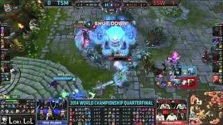 [Worlds 2014] Day 9 Quarterfinals SSW vs TSM Recap - Highlights and Funnys