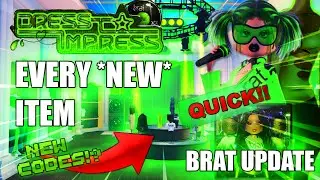 HOW TO GET *ALL* ITEMS in DRESS TO IMPRESS 💚BRAT UPDATE! + SECRET ITEM CODE / BRAT POSES!