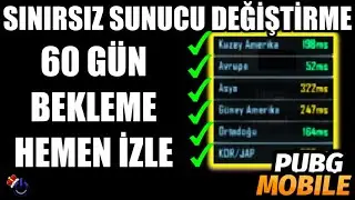 60 GÜN BEKLEMEDEN SUNUCU DEĞİŞTİR | SINIRSIZ SUNUCU DEĞİŞTİRME | SUNUCU HATASI ÇÖZÜMÜ | PUBG Mobile