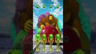 equal dame tu cosita 4 yellow green color,alien dance vs 3 Gta 5 bigfoot, 3 pac man & train...