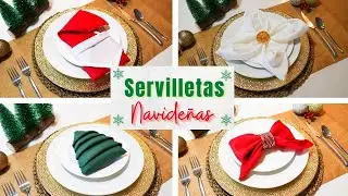 4 DISEÑOS DE SERVILLETAS NAVIDEÑAS | Ideas para decorar tu mesa