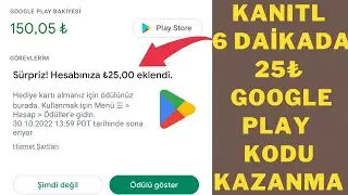 BEDAVA GOOGLE PLAY KODU KAZANMA 6 Dakikada 25 Google Play kodu alma