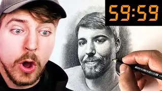 Drawing MrBeast (60 Minutes Challenge)