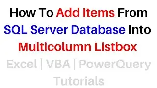 VBA Listbox Additem Multiple Columns SQL Server