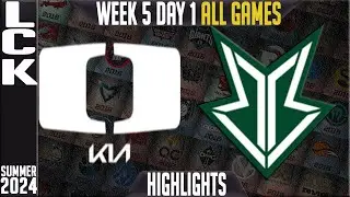 DK vs BRO Highlights ALL GAMES | LCK Summer 2024 W5D1 | Damwon KIA vs OKSavings Brion Week 5 Day 1