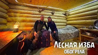 Winter life in Off Grid log cabin, snow storm, cozy homemade food | log cabin