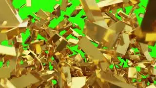 [4K] Gold Bar Transition Green Screen