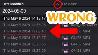 Sorting by Date Modified on the Cut Page | Source Tape | Davinci Resolve Workaround