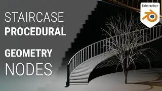 Create SPIRAL STAIRS by GEOMETRY NODES in 10 MINUTES | Blender Tutorial | Eevee renders