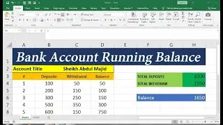 running balance in excel table