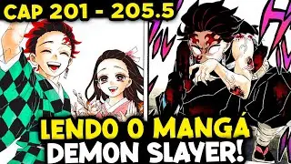 😨 TANJIRO..... LENDO O FINAL do MANGÁ de DEMON SLAYER! (Cap 201 ao 205.5) (a luz caiu kkkkk)