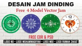 Cara Desain Jam Dinding Custom Logo Free CDR dan PSD - CorelDraw Tutorial