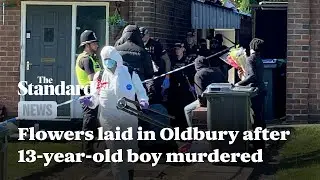 Flowers laid at house in Oldbury after 13-year-old boy stabbed to death